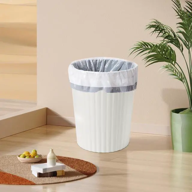 Alt view image 5 of 7 - 2-Pack 2 Gallon Plastic Trash Can, White | Hand Versatile, Compact Bin, For Bathroom, Kitchen, or Home Office