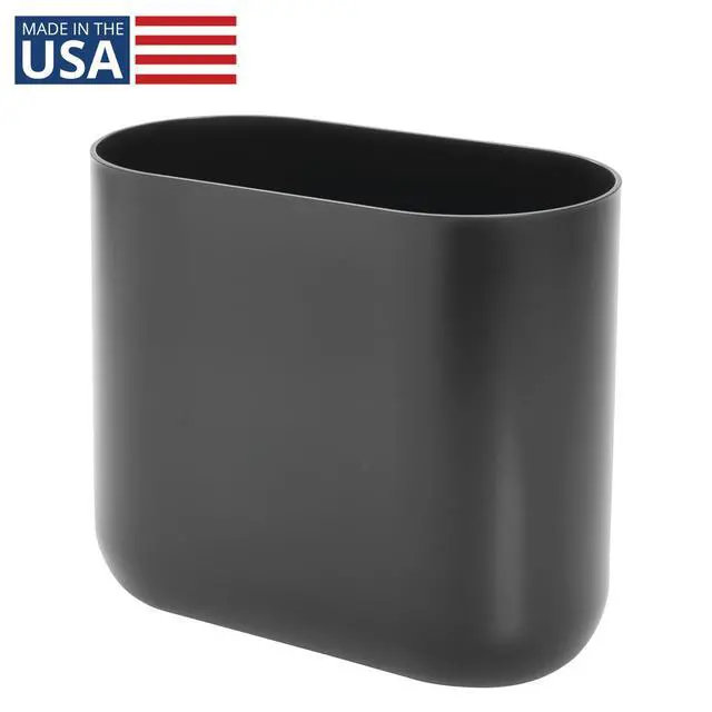 Alt view image 2 of 7 - Small Slim Plastic Bathroom Trash Can, Gray | Bedroom, Office, Desk, Dorm