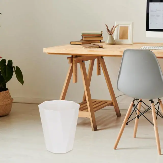 Alt view image 4 of 7 - Small Trash Can - 1.8 Gallon - White - Waste Basket - Garbage Bin Bathroom,Kitchen,Office,Dormitory,Camping,Kids Room
