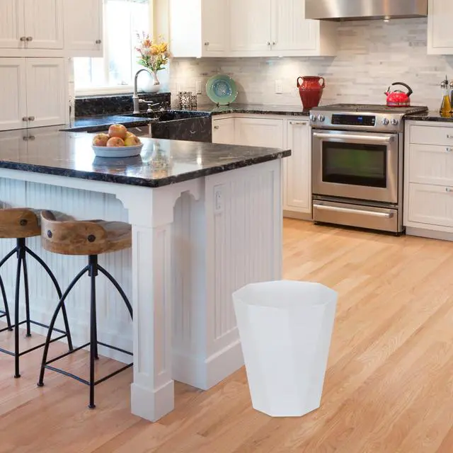 Alt view image 3 of 7 - Small Trash Can - 1.8 Gallon - White - Waste Basket - Garbage Bin Bathroom,Kitchen,Office,Dormitory,Camping,Kids Room