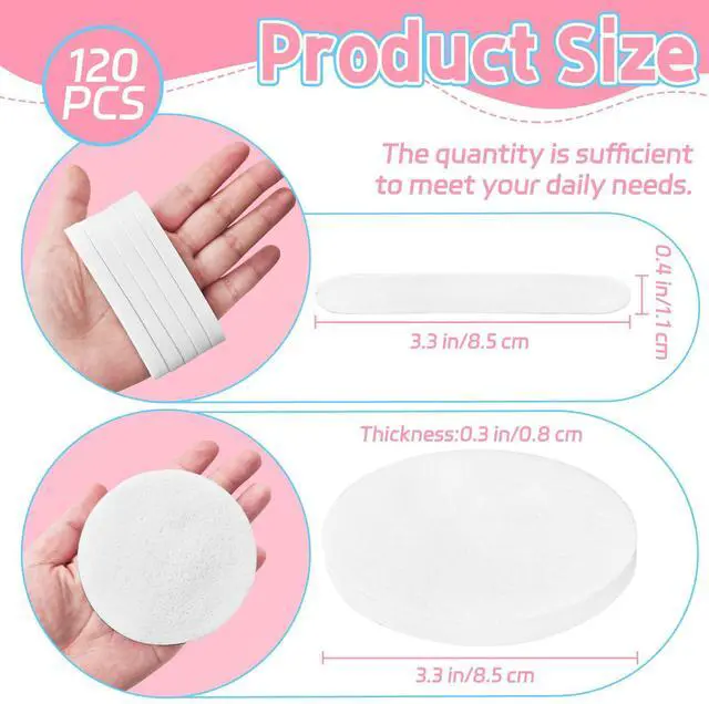 Alt view image 2 of 7 - 120 Pcs Facial Sponges Compressed,Facial Cleansing Pads,Natural Cosmetic Spa Sponges for Facial Cleansing,Exfoliating Face Sponges for Makeup Removal,Washing