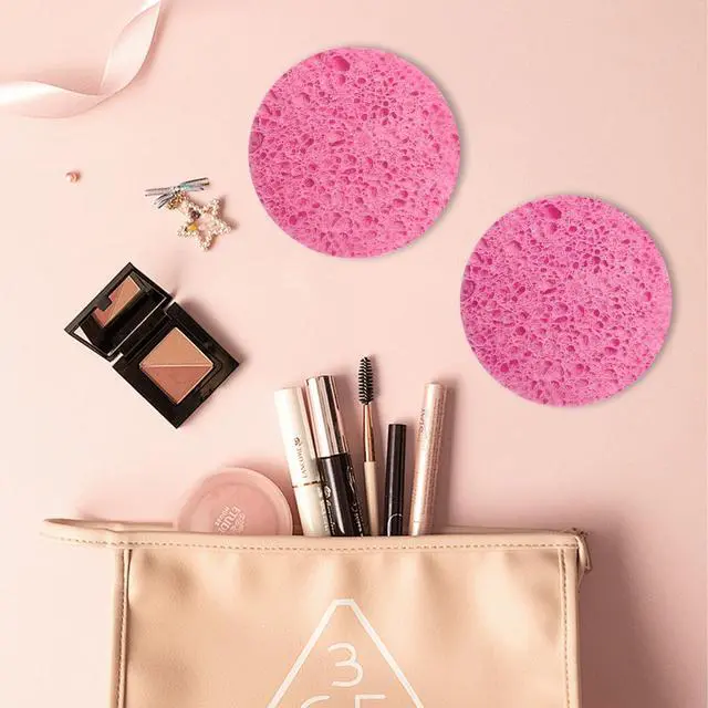 Alt view image 5 of 7 - 50-Count Compressed Facial Sponges, Pink Cellulose Daily Facial Cleaning
