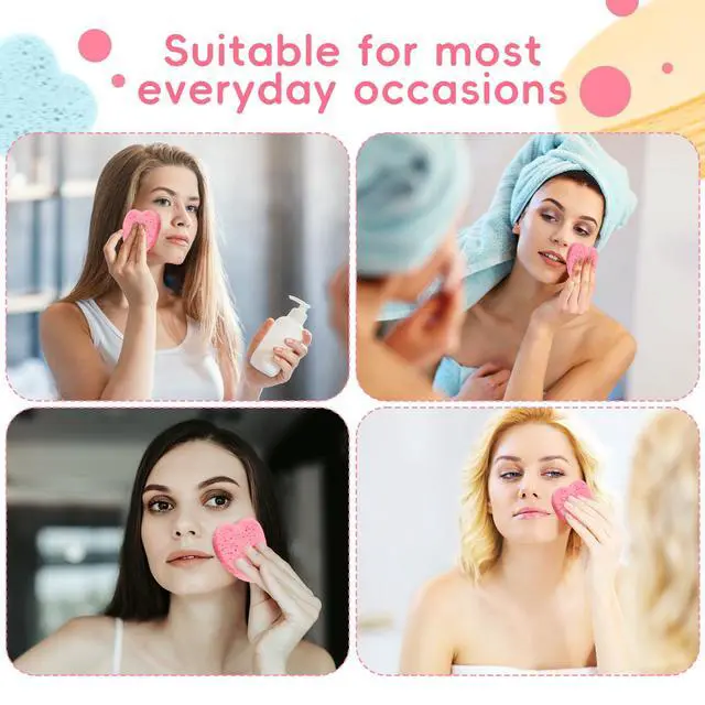 Alt view image 5 of 7 - 50-Count Heart Shape Compressed Facial Sponges, 100% Natural Cosmetic Spa Sponges for Facial Cleansing for Daily Facial Cleansing, Exfoliating Mask, Makeup Remover. Ideal for Home and Travel.
