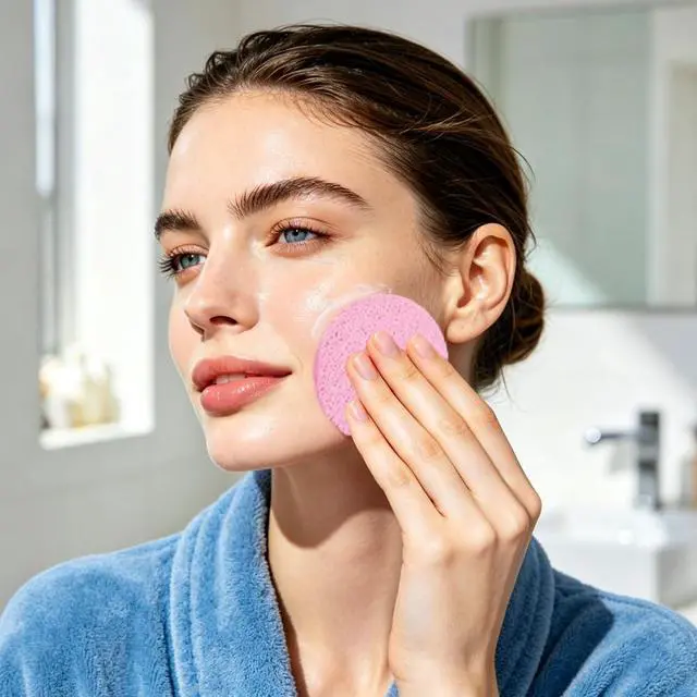 Alt view image 2 of 7 - 120 Pcs Facial Sponges Compressed,Face Cleansing Sponge,Makeup Removal Sponge Pads,Exfoliating Wash Round Sponge for Women,Girls,Pink