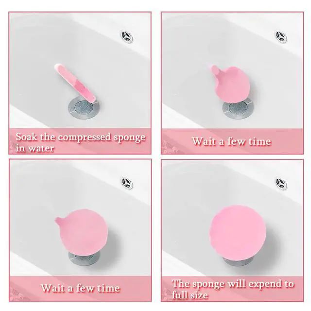 Alt view image 7 of 7 - 120 Pcs Facial Sponges Compressed,Face Cleansing Sponge,Makeup Removal Sponge Pads,Exfoliating Wash Round Sponge for Women,Girls,Pink