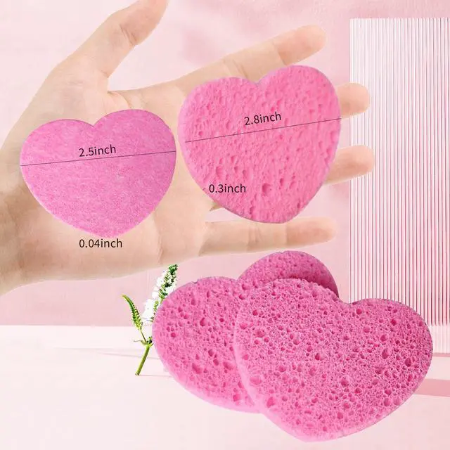 Alt view image 3 of 7 - 50-Count Compressed Facial Sponges, Spunspon 100% Natural Cellulose Face Sponge Daily Cosmetic Spa Sponges for Face Cleansing Makeup and Mask Removal, Exfoliating Skin Massage for Travel Home, Pink