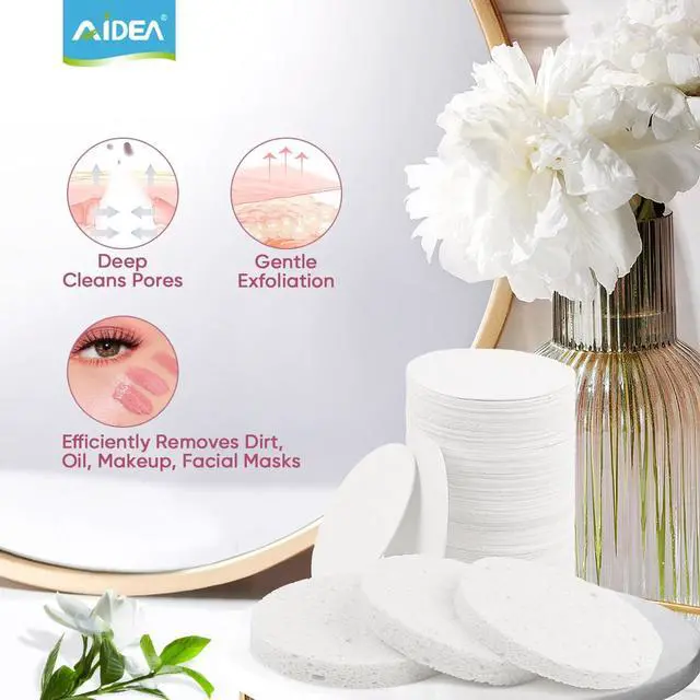 Alt view image 7 of 7 - Compressed Facial Sponges 96Count, Face Sponges for Cleansing, White | Face Pads, Cellulose Cosmetic Makeup Sponge for Facial Cleansing, Exfoliating, Makeup Removal, Travel Essentials