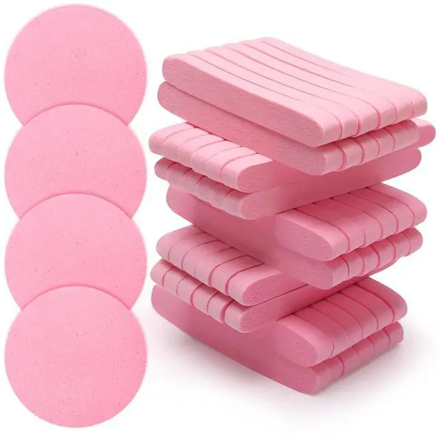 Main image of 120 Pcs Pink Compressed Facial Sponges, Cleansing Estheticians Sponge | 120 Pink Round Face Sponges, Expands In Water, Soft and Safe For Face Cleansing, Makeup Removal, Exfoliating, Lotion Use