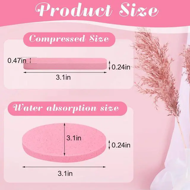 Alt view image 2 of 7 - 120 Pcs Pink Compressed Facial Sponges, Cleansing Estheticians Sponge | 120 Pink Round Face Sponges, Expands In Water, Soft and Safe For Face Cleansing, Makeup Removal, Exfoliating, Lotion Use