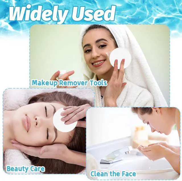 Alt view image 5 of 7 - 240 Pieces Facial Sponge Compressed,Round Face Cleansing Sponge Pad,Exfoliating Wash Face Sponges Sponge for Makeup Removal,Mask,Spa