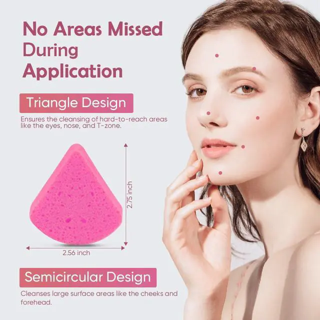 Alt view image 4 of 7 - Compressed Facial Sponges-48Count, Disposable Face Sponges, Pink | Natural Cellulose Cosmetic Spa Sponges for Facial Cleansing, Exfoliating, Makeup Remover Pads, Travel Essentials
