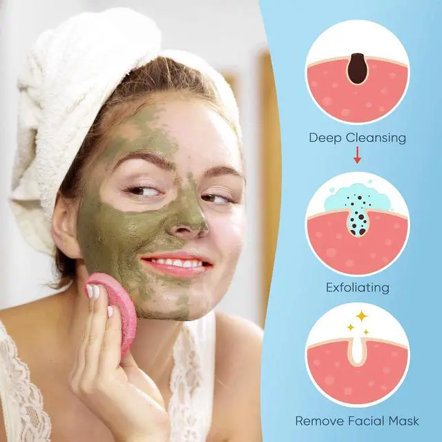 Alt view image 6 of 7 - 50-Colored Natural Compressed Facial Sponges, for Facial Cleansing, Reusable & Eco-Friendly, 50 PCS