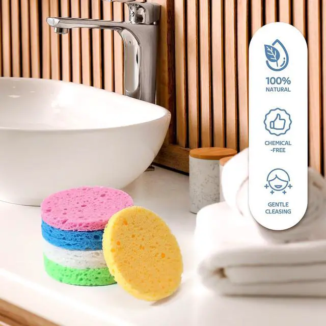 Alt view image 7 of 7 - 50-Colored Natural Compressed Facial Sponges, for Facial Cleansing, Reusable & Eco-Friendly, 50 PCS