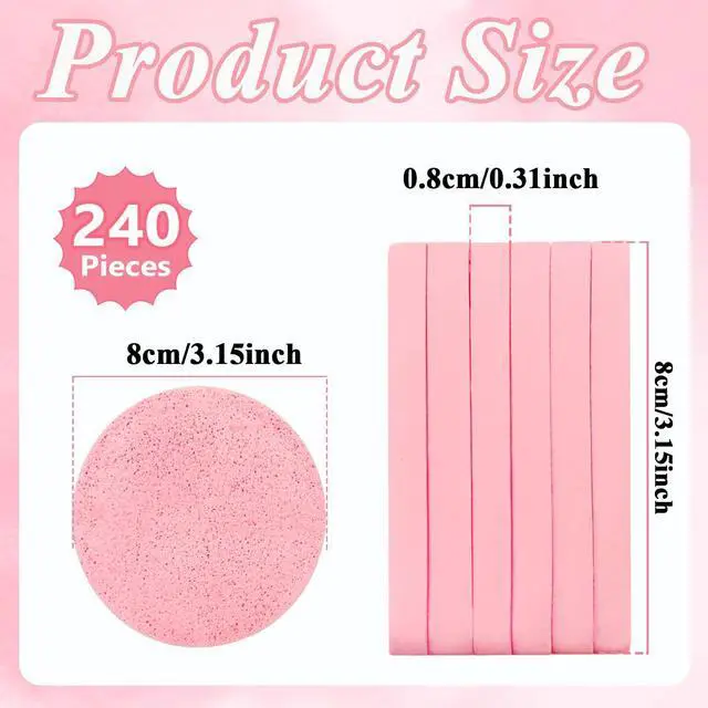 Alt view image 2 of 7 - 240 Pieces Facial Sponge Compressed,Professional Makeup Removal Sponge Pad,Round Face Cleaning Sponge for Spa,Exfoliating,Mask