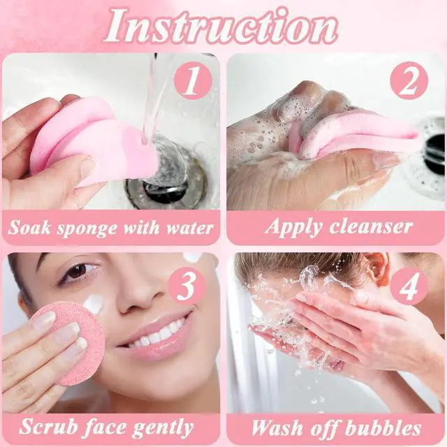 Alt view image 4 of 7 - 240 Pieces Facial Sponge Compressed,Professional Makeup Removal Sponge Pad,Round Face Cleaning Sponge for Spa,Exfoliating,Mask