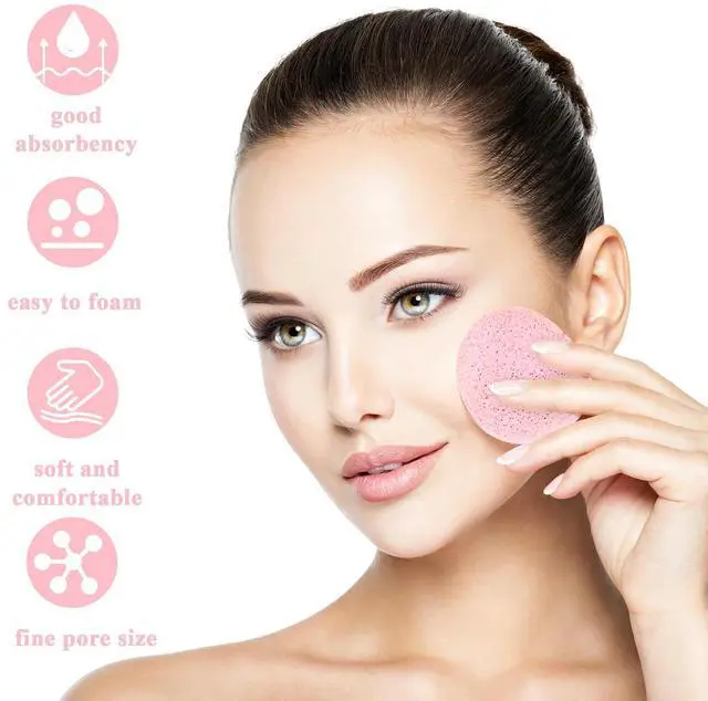 Alt view image 6 of 7 - 240 Pieces Facial Sponge Compressed,Professional Makeup Removal Sponge Pad,Round Face Cleaning Sponge for Spa,Exfoliating,Mask