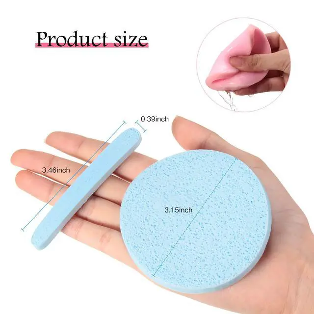 Alt view image 4 of 7 - 120 Pcs Compressed Facial Cleansing Sponges,Pink, Yellow, Blue | For Estheticians Makeup Removal Exfoliating, Face Wash Pads Expand When Wet, Spa Deep Cleansing Supplies Reusable