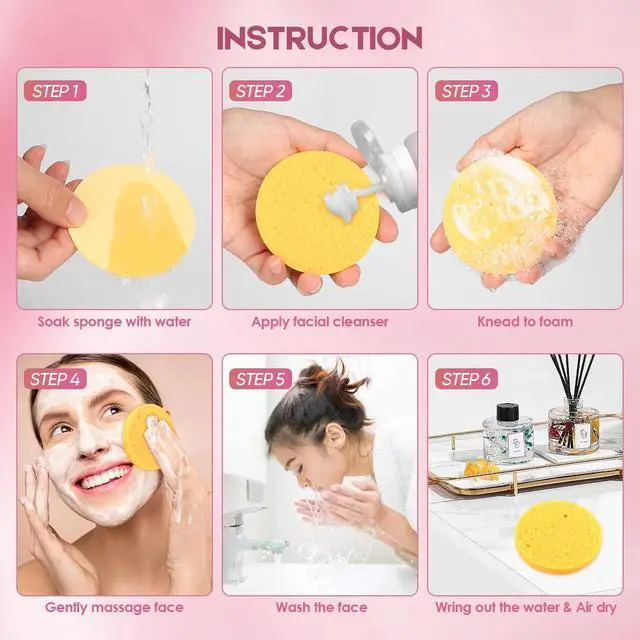 Alt view image 3 of 7 - Compressed Facial Sponges, 96Count, Face Sponges for Cleansing | Cosmetic Makeup Sponges for Facial Cleansing, Facial Sponges for Washing Face, Exfoliating, Makeup Removal, Travel Essentials