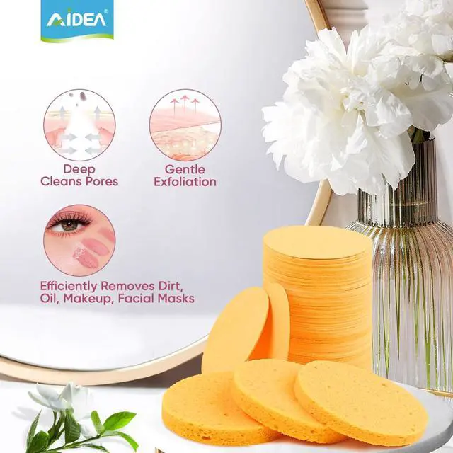 Alt view image 7 of 7 - Compressed Facial Sponges, 96Count, Face Sponges for Cleansing | Cosmetic Makeup Sponges for Facial Cleansing, Facial Sponges for Washing Face, Exfoliating, Makeup Removal, Travel Essentials