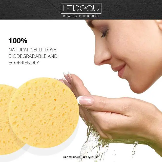Alt view image 2 of 7 - Compressed Facial Sponges, Face Sponges for Cleansing, 100% Natural Cellulose Facial Sponge, Professional Spa Quality Face Sponge (50 Counts, Yellow)