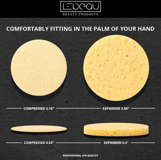 Alt view image 6 of 7 - Compressed Facial Sponges, Face Sponges for Cleansing, 100% Natural Cellulose Facial Sponge, Professional Spa Quality Face Sponge (50 Counts, Yellow)