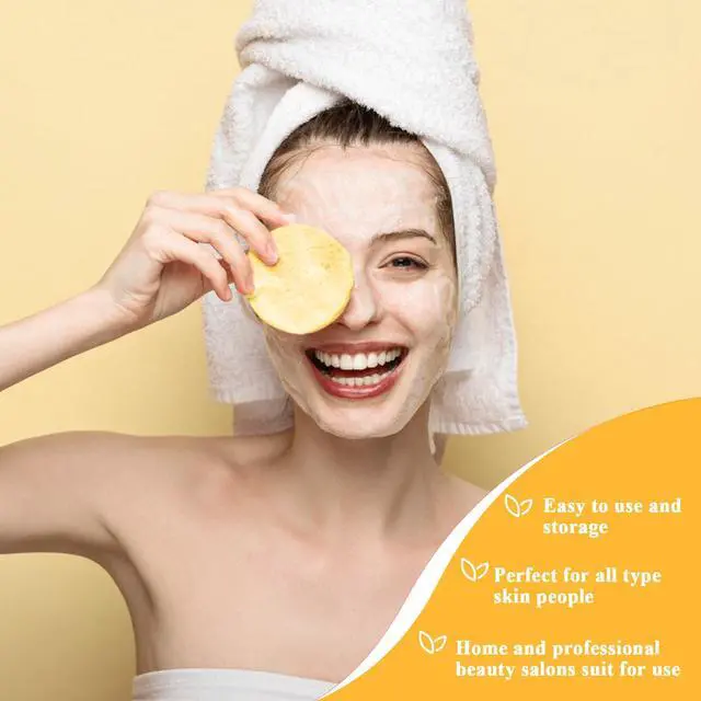 Alt view image 5 of 6 - 120P Yellow Compressed Facial Sponges, Cleansing Estheticians Sponge | 120 Yellow Round Face Sponges, Expands In Water, Soft and Safe For Face Cleansing, Makeup Removal, Exfoliating, Lotion Use