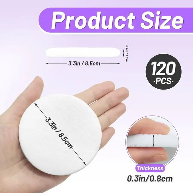 Alt view image 2 of 7 - 120 PCS Compressed Facial Sponges,Natural Cleansing Pads for Makeup Removal | Exfoliating Face Sponges for Deep Cleansing & Washing,Soft White Spa Pads for Daily Skincare Routine