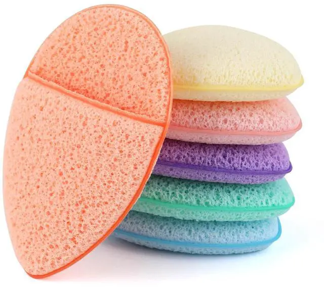 Main image of 6Pcs Facial Sponges Set, Cleansing Puff, Colorful Facial Sponges for Face Wash, Reusable Makeup Remover Exfoliating Pads for Daily Cleansing
