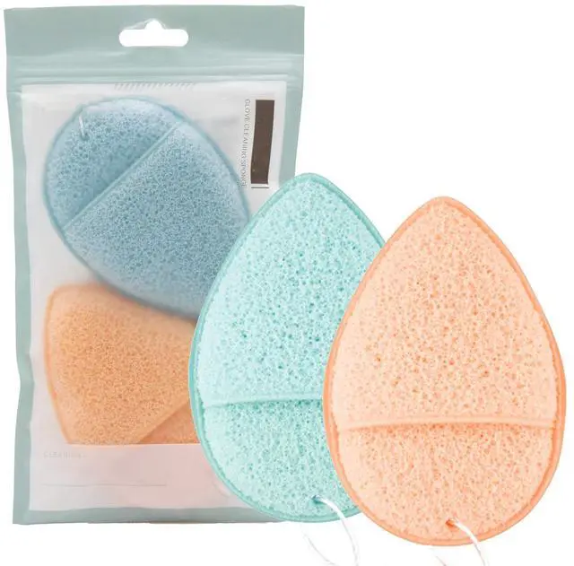 Main image of 2Pcs Konjac Facial Sponge,Deep Pore Cleansing,Exfoliating Blackheads | Reusable,Daily Facial Cleansing, Makeup Remover, Glove Bath Sponge, Suitable for All Skin Types