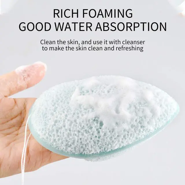 Alt view image 2 of 7 - 2Pcs Konjac Facial Sponge,Deep Pore Cleansing,Exfoliating Blackheads | Reusable,Daily Facial Cleansing, Makeup Remover, Glove Bath Sponge, Suitable for All Skin Types