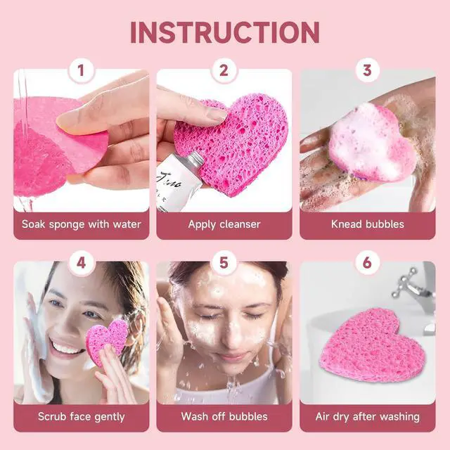 Alt view image 2 of 7 - 100 Count Compressed Facial Sponges 100% Natural Cellulose Eco-Friendly Makeup Sponges for Gentle Cleansing, Exfoliating & Stubborn Makeup Removal Travel for Women (pink)