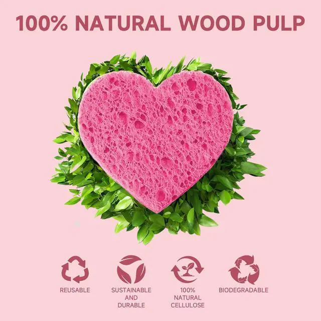 Alt view image 6 of 7 - 100 Count Compressed Facial Sponges 100% Natural Cellulose Eco-Friendly Makeup Sponges for Gentle Cleansing, Exfoliating & Stubborn Makeup Removal Travel for Women (pink)