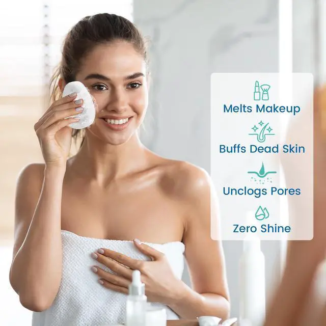 Alt view image 3 of 7 - Exfoliating Facial Sponge, 18 Pack Tear Drop Face Scrubber for Deep Cleansing & Makeup Removal, Reusable Face Exfoliator Pads for Blackheads & Dead Skin, Quick-Dry Hanging Design for Daily Use