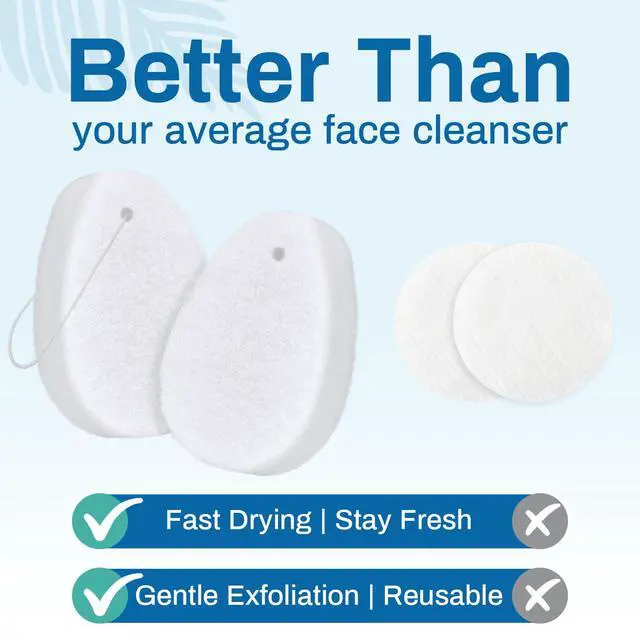 Alt view image 5 of 7 - Exfoliating Facial Sponge, 18 Pack Tear Drop Face Scrubber for Deep Cleansing & Makeup Removal, Reusable Face Exfoliator Pads for Blackheads & Dead Skin, Quick-Dry Hanging Design for Daily Use