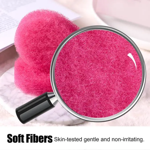 Alt view image 2 of 6 - Facial Sponge 12 Pcs Exfoliating Face Scrubber for Deep Cleansing, Removes Blackheads, Reusable Design, Perfect for Skin Care Routine (Hot Pink-Soft Texture)