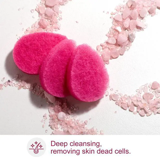 Alt view image 3 of 6 - Facial Sponge 12 Pcs Exfoliating Face Scrubber for Deep Cleansing, Removes Blackheads, Reusable Design, Perfect for Skin Care Routine (Hot Pink-Soft Texture)