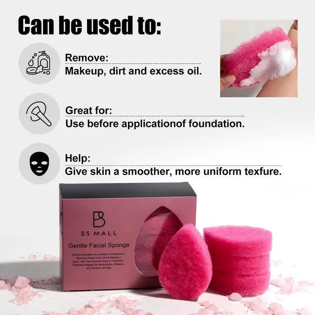 Alt view image 5 of 6 - Facial Sponge 12 Pcs Exfoliating Face Scrubber for Deep Cleansing, Removes Blackheads, Reusable Design, Perfect for Skin Care Routine (Hot Pink-Soft Texture)