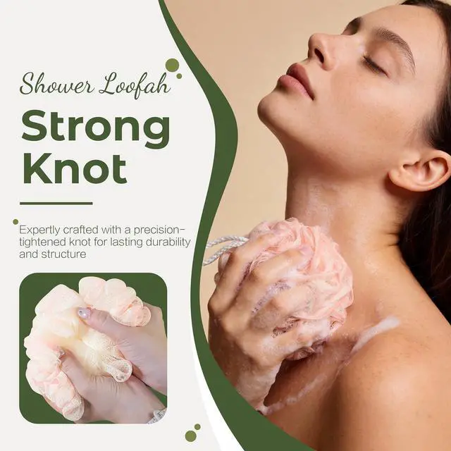 Alt view image 5 of 7 - Loofah Sponge 4 Pack, Exfoliating Body Scrubber for Shower, Soft Bath Sponges with Hanging Loop, 60G Gentle Loofah for Women Men (Pastel Colors)