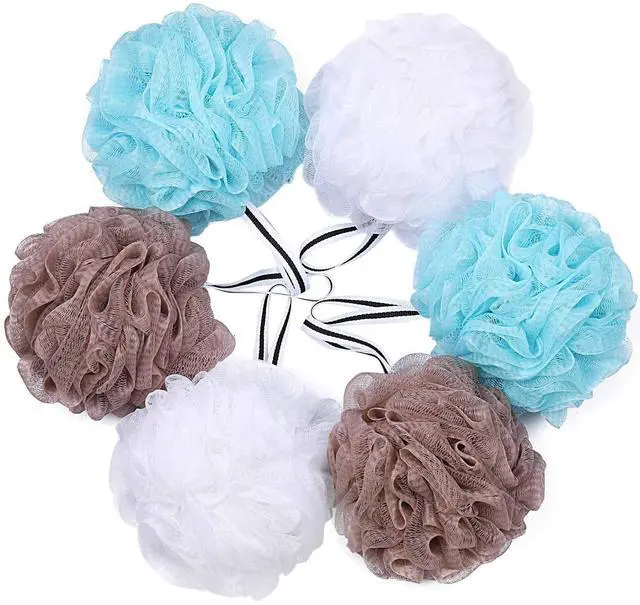 Main image of Bath Loofah Shower Sponge Pouf Body Scrubber Exfoliator Scrubber Ball (Set of 6)