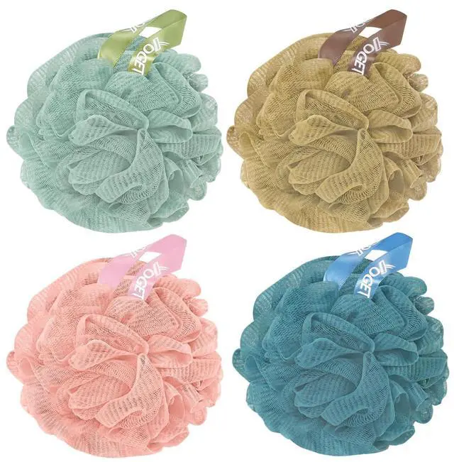 Main image of 4 Pack Shower Loofah Sponge, 60G Bath Loofa Exfoliating Body Scrubber | Lots of Lather Loofa, Bath Sponges for Shower, Quick-Dry, All Skin Body Wash Luffa For Men Women, Soothe Skin 4 Color