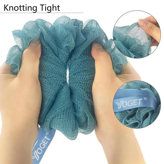 Alt view image 5 of 7 - 4 Pack Shower Loofah Sponge, 60G Bath Loofa Exfoliating Body Scrubber | Lots of Lather Loofa, Bath Sponges for Shower, Quick-Dry, All Skin Body Wash Luffa For Men Women, Soothe Skin 4 Color