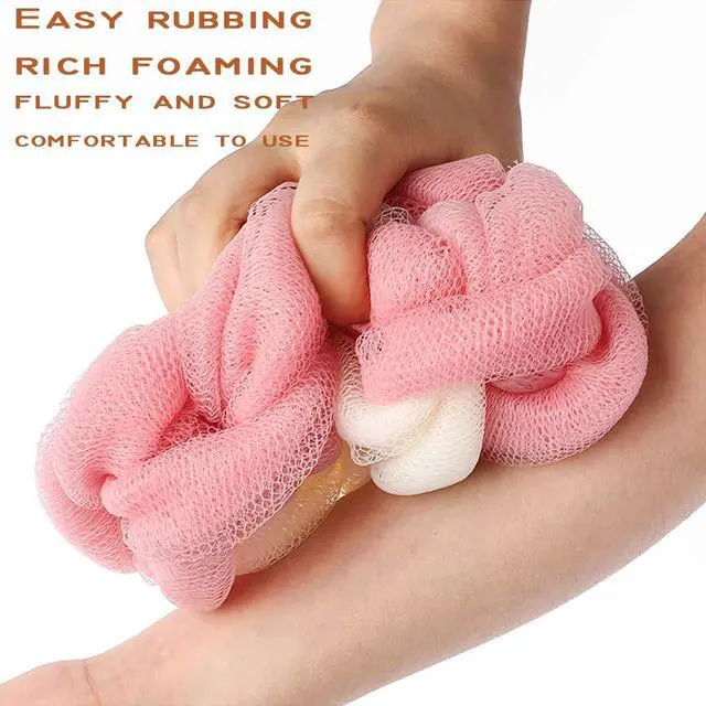 Alt view image 4 of 7 - 4 Packs Long Stretch Back Sponge with Rope Handles Back Scrubber Bath Shower Mesh Sponge Exfoliating Body Scrub Stretch Braided Loofah for Men and Women (B-1 Grey+1 Green+1 Pink+1 Coffee)