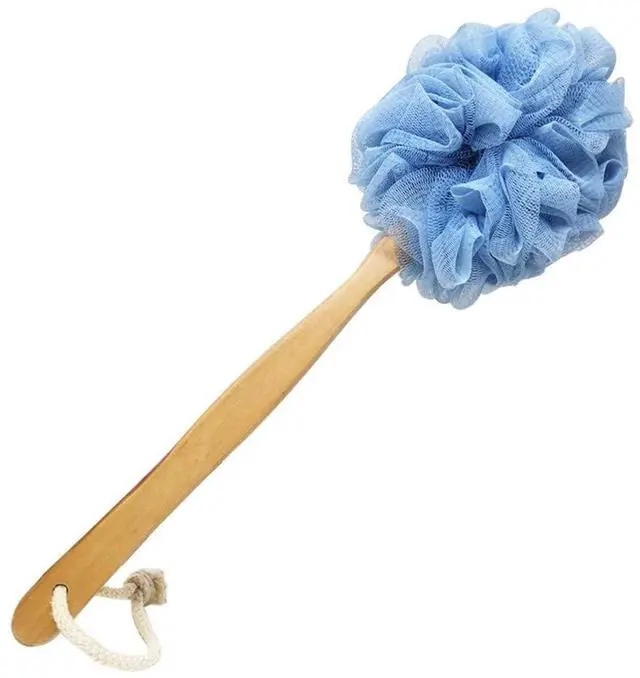 Main image of Back Scrubber for Shower & Body, Long Handle Bath Brush with Loofah Sponge, Exfoliating Shower Brush for Men and Women