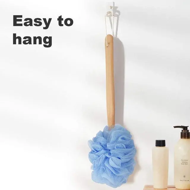 Alt view image 6 of 6 - Back Scrubber for Shower & Body, Long Handle Bath Brush with Loofah Sponge, Exfoliating Shower Brush for Men and Women