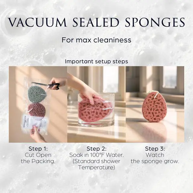 Alt view image 5 of 7 - Spongentle Loofah Sponge for Shower and Bathing, Bath Sponge with Dual Texture, Shower Pouf for Gentle and Deep Exfoliation, Large Size Body Scrubber for Men & Women, PU Foam, 37% More Lather, 2 Pack