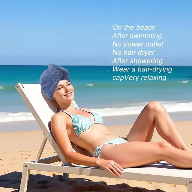 Alt view image 4 of 7 - Microfiber Hair Drying Towel Wrap,Hair Turbans Towel for Wet Hair | Soft and Comfortable,10 times Absorbed,Dries Hair Quickly,Conv for Makeup and Housework,1P:Dark Blue