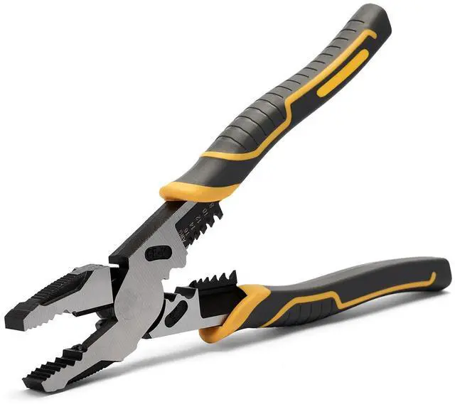 Main image of Linesman Pliers Wire Stripper Crimper Cutter Combination Tool, 9" 6-in-1 Heavy Duty Cr-V Steel Pliers for Gripping, Stripping, Crimping, Electrical Work