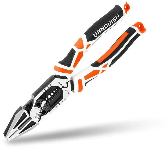 Main image of 8-in-1 Linesman Pliers with Wire Cutter and Stripper, 8 Inch | Multipurpose Premium CR-V Twisting Cutting, Screw Clamping,Crimping and Bolt Shearing, Ergonomic Grip, Home Maintenance 3238
