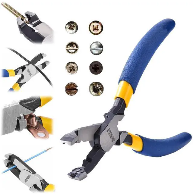 Main image of 6" Multi-Function Stripped Screw Extractor Pliers | Remove Stripped Broken Rusted Screws, Tighten Loosen and Grip Nuts Bolts, Built-in Wire Cutting Function