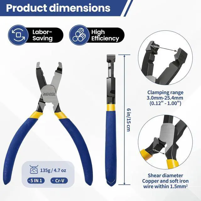 Alt view image 2 of 6 - 6" Multi-Function Stripped Screw Extractor Pliers | Remove Stripped Broken Rusted Screws, Tighten Loosen and Grip Nuts Bolts, Built-in Wire Cutting Function